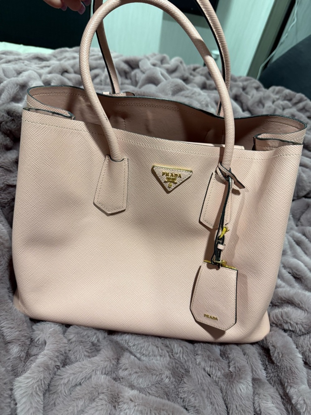Prada Pale Pink Saffiano Leather Tote